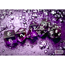 Chessex Translucent Purple/white Polyhedral 7-Dice Set