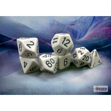 Chessex Opaque Polyhedral 7-Die Sets - White/black