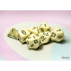 Chessex Opaque Pastel Yellow/black Polyhedral 7-Dice Set