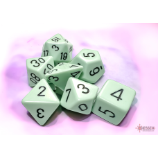 Chessex Opaque Pastel Green/black Polyhedral 7-Die Set