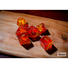 Chessex Gemini Translucent Polyhedral Red-Yellow/gold Die Set