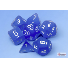 Chessex Frosted Polyhedral  Blue/white 7-Die Set