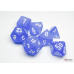 Chessex Frosted Polyhedral  Blue/white 7-Die Set