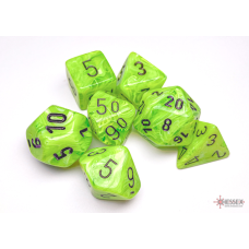 Chessex Vortex Bright Green/black Polyhedral 7-Dice Set