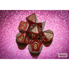 Chessex Glitter Polyhedral Ruby/gold 7-Die Set