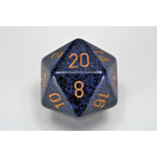 Speckled Golden Cobalt 34mm d20 Dice