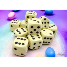 Chessex Opaque Pastel 16mm d6 Yellow/black Dice Block