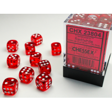 Chessex Translucent 12mm d6 Red/white Dice Block