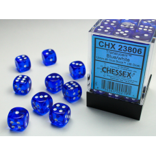 Chessex Translucent 12mm d6 Blue/white Dice Block