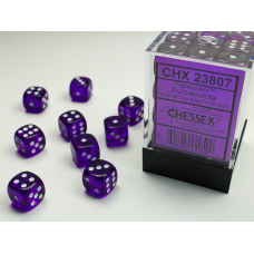 Chessex Translucent 12mm d6 Purple/white Dice Block