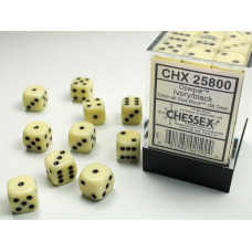 Chessex Opaque Ivory/black Dice Block