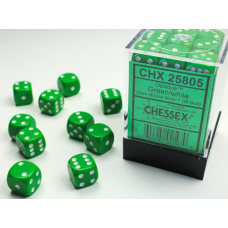 Chessex Opaque Green/white Dice Block