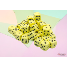 Chessex Opaque Pastel 12mm d6 Yellow/black Dice Block