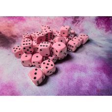 Chessex Opaque Pastel 12mm d6 Pink/black Dice Block