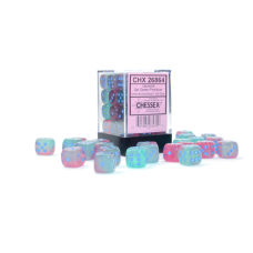 Chessex Gemini Gel 12mm d6 Green-Pink/blue Luminary Dice Block