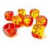 Chessex Gemini Translucent 12mm d6 Red-Yellow/gold Dice Block