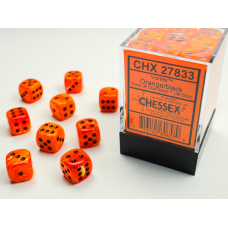 Chessex Vortex Orange/black 12mm d6 Dice Block