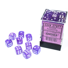 Chessex Borealis 12mm d6 Purple/white Luminary Dice Block