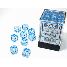 Chessex Borealis Luminary 12mm d6 Icicle/light blue Dice Block