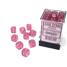 Chessex Borealis Luminary 12mm d6 Pink/silver Dice Block