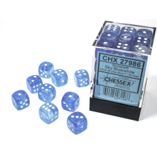 Chessex Borealis Luminary 12mm d6 Blue/white Dice Block