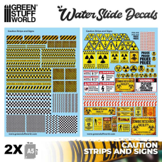 Waterslide Decals - Caution Strips and Signs