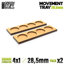 MDF Movement Trays 28.5mm 4x1 - Skirmish Lines