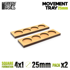 MDF Movement Trays 25mm 4x1 - Skirmish Lines